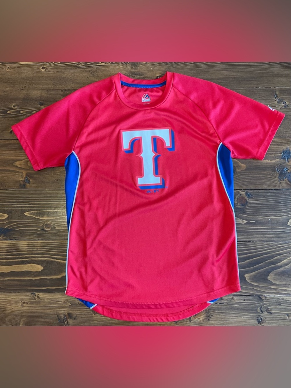 Kids Red Texas Rangers Performance Tee: Youth Large